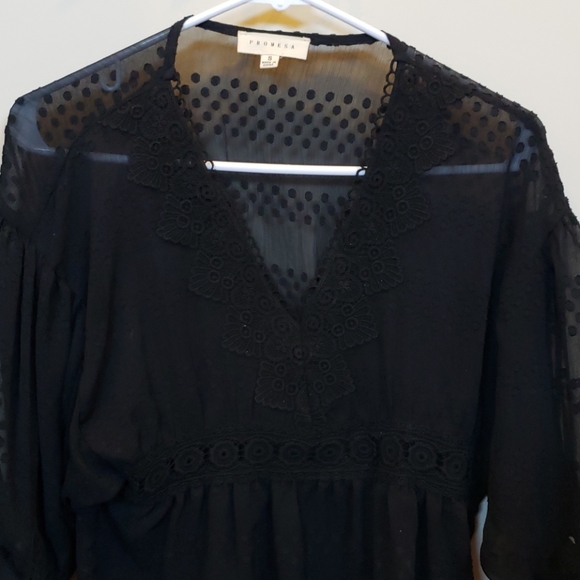 Sheer black top - Picture 2 of 2